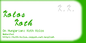 kolos koth business card